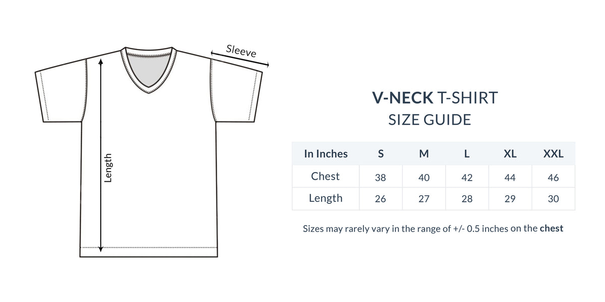 Good Vibes Oversized Streetwear Graphic V-Neck T-Shirt - Size Guide