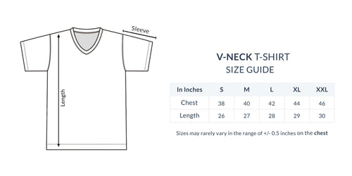 Good Vibes Oversized Streetwear Graphic V-Neck T-Shirt - Size Guide
