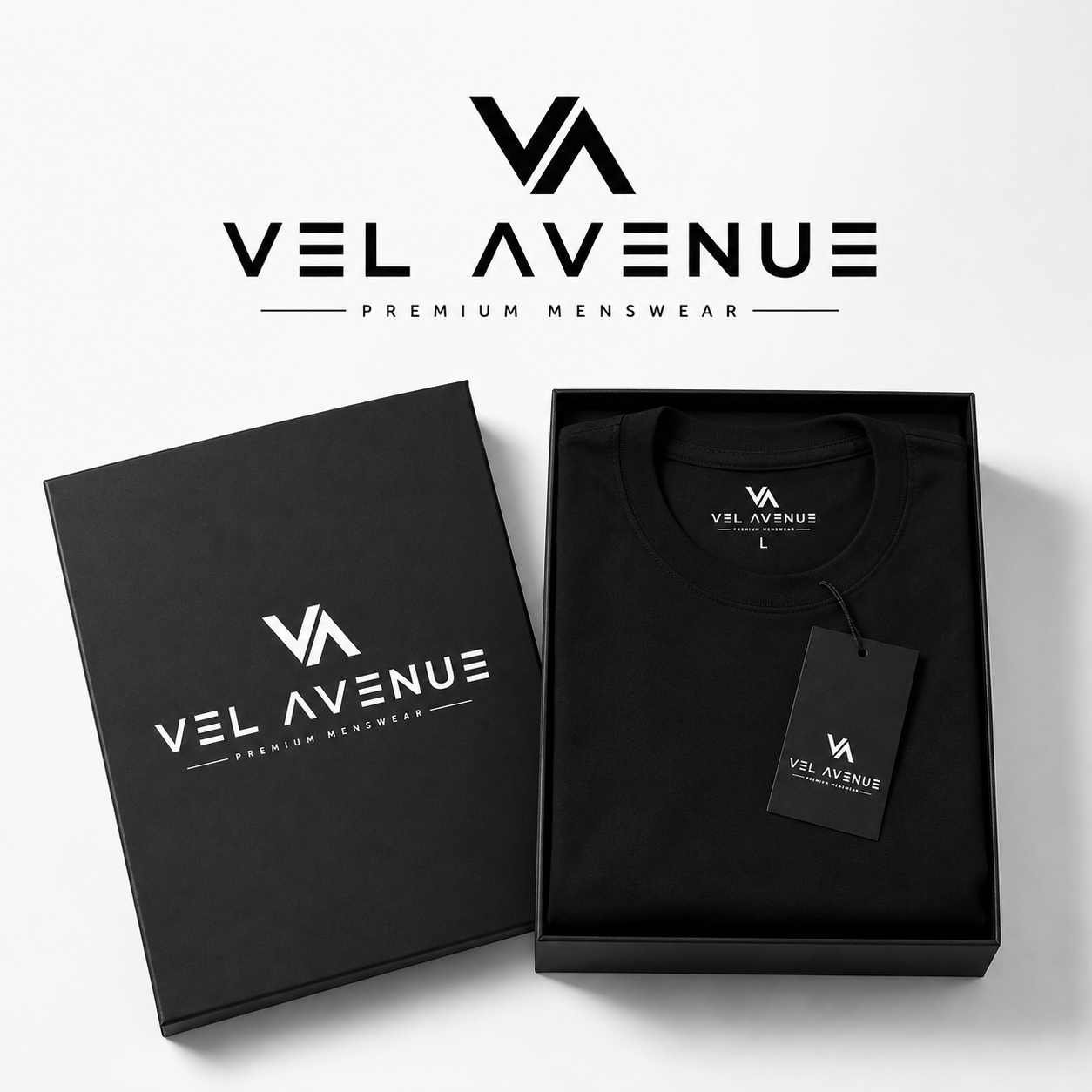VEL AVENUE Premium Oversized Black T-Shirt – VA Signature
