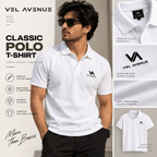 Vel Avenue Classic White Polo T-Shirt