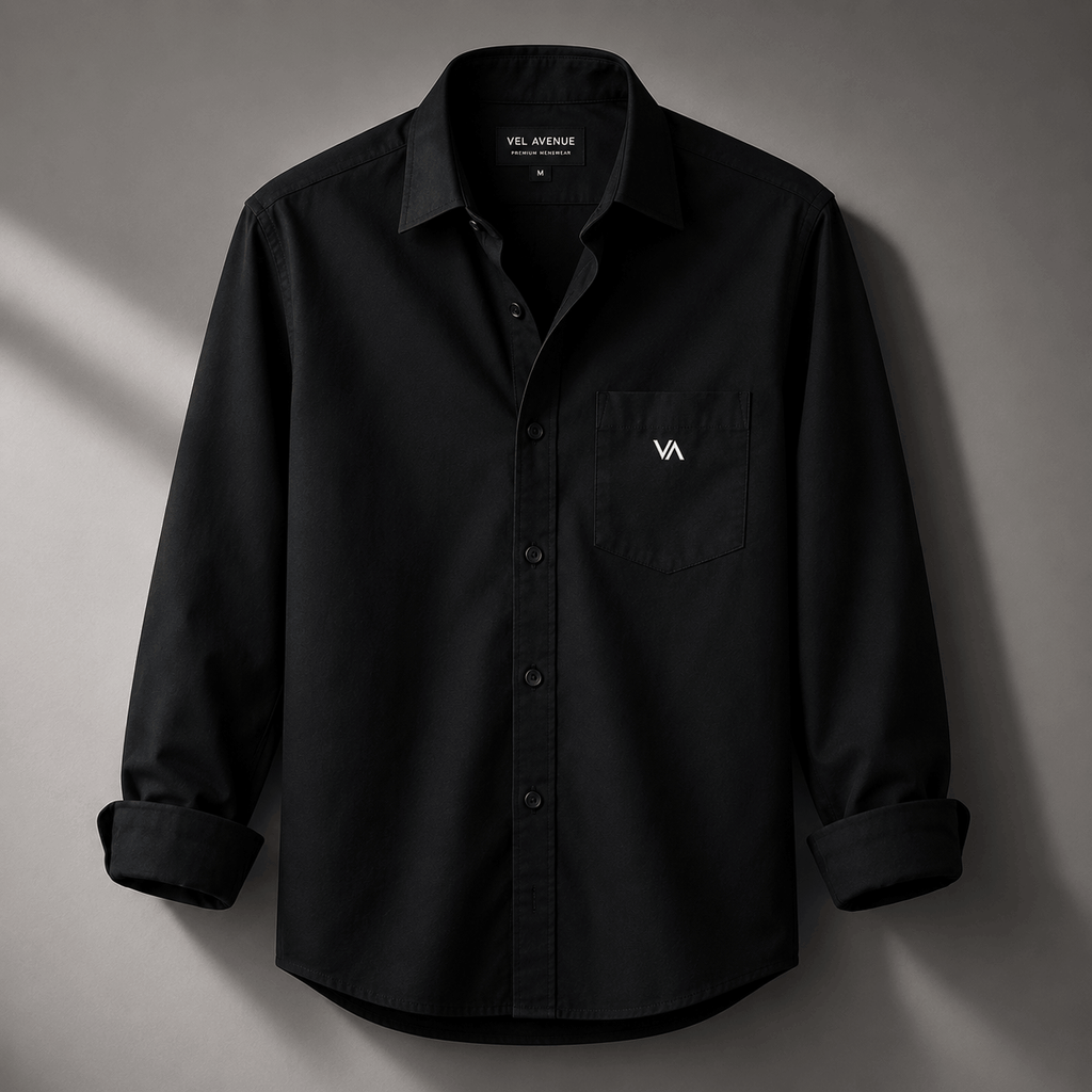 VEL AVENUE Premium Black Classic Shirt