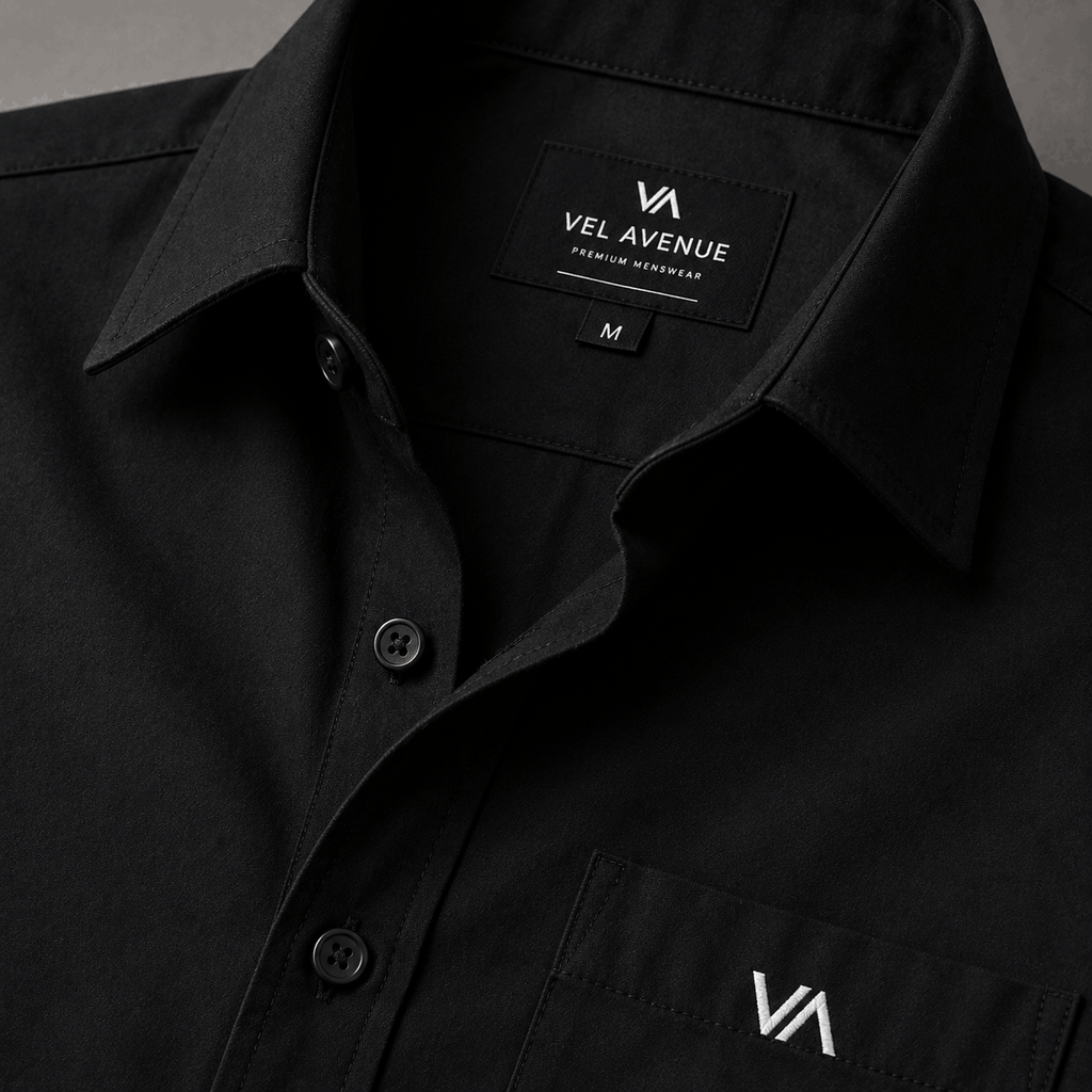 VEL AVENUE Premium Black Classic Shirt