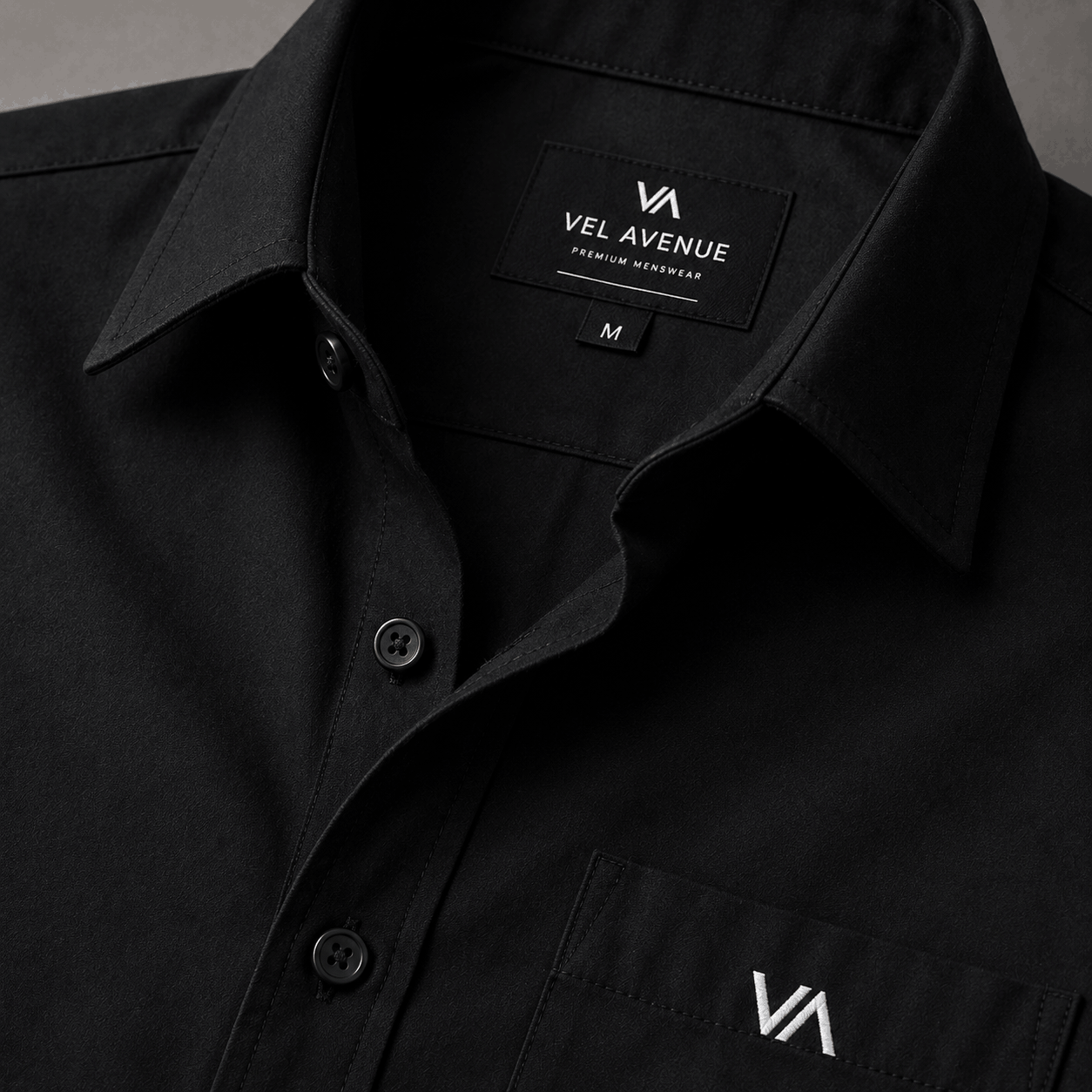VEL AVENUE Premium Black Classic Shirt