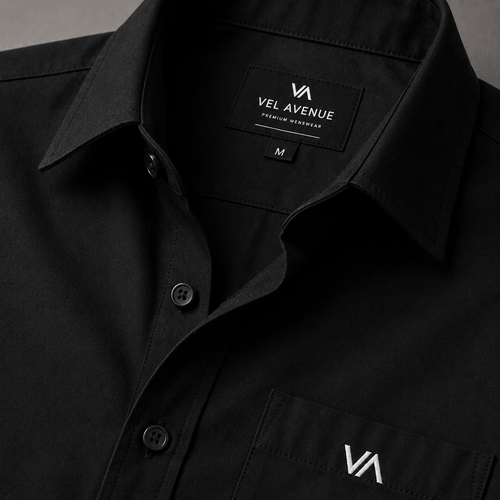 VEL AVENUE Premium Black Classic Shirt