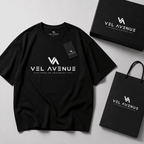 VEL AVENUE Premium Oversized Black T-Shirt – VA Signature