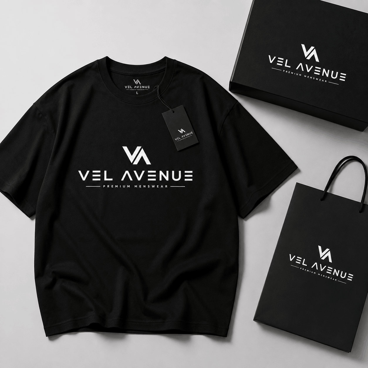VEL AVENUE Premium Oversized Black T-Shirt – VA Signature