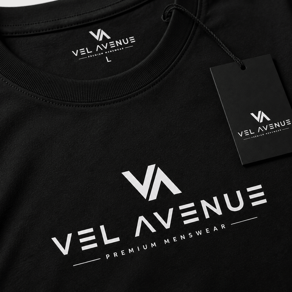 VEL AVENUE Premium Oversized Black T-Shirt – VA Signature