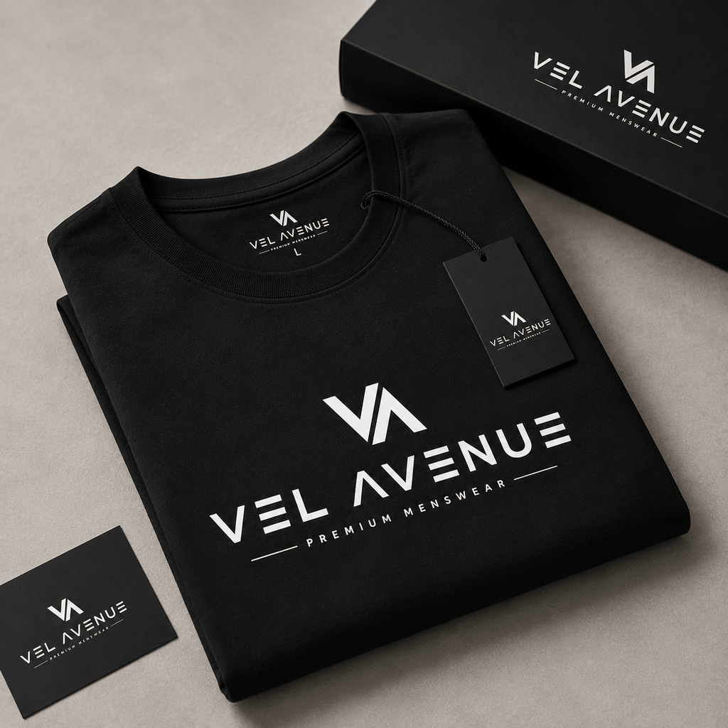 VEL AVENUE Premium Oversized Black T-Shirt – VA Signature