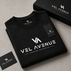VEL AVENUE Premium Oversized Black T-Shirt – VA Signature