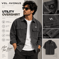 Vel Avenue Urban Utility Overshirt – Charcoal