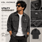 Vel Avenue Urban Utility Overshirt – Charcoal