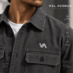 Vel Avenue Urban Utility Overshirt – Charcoal