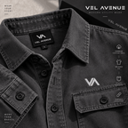 Vel Avenue Urban Utility Overshirt – Charcoal