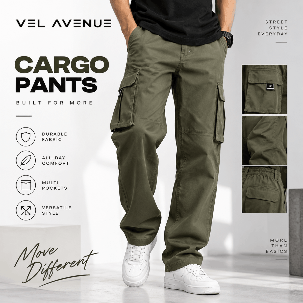 Vel Avenue Urban Utility Cargo Pants
